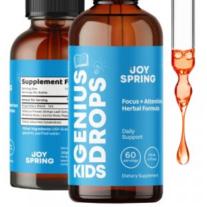 Genius Drops For Kids - Natural Kids Focus Supplements To Support Healthy Brain Function - Best Natural Focus Supplement For Kids - Liquid Focus Vita