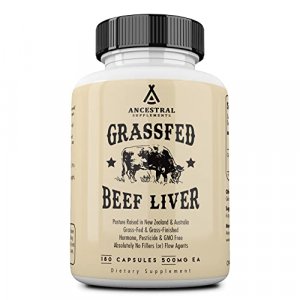 Ancestral Supplements Grass Fed Beef Liver (Desiccated) Natural Iron, Vitamin A, B12 For Energy (180 Capsules)