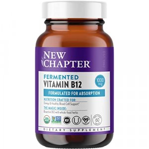 New Chapter Vitamin B12, Fermented Vitamin B12 1,000 Mcg, Organic, One Daily With Whole-Food Herbs + Adaptogenic Maca For Natural Energy + Healthy Bl
