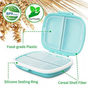 3 Pack 8 Compartments Travel Pill Box,Pill Organizer 7 Days Moisture Proof Small Pill Case For Pocket Purse Daily Portable Medicine Vitamin Holder Co