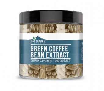 Earthborn Elements Green Coffee Bean Extract 200 Capsules, Pure & Undiluted, No Additives