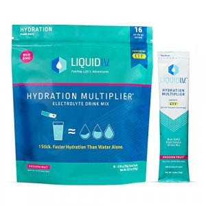Liquid I.V. Hydration Multiplier - Passion Fruit - Hydration Powder Packets | Electrolyte Drink Mix | Easy Open Single-Serving Stick | Non-Gmo | 16 S