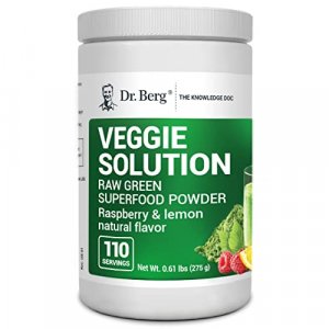 Dr. Berg'S (Veggie Solution) Organic Super Greens Powder W/ Spirulina - Raw Green Powder Superfood - Vegetable Powder Supplement With Vitamins, Miner