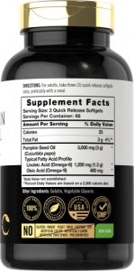 Pumpkin Seed Oil | 3000Mg | 200 Softgel Capsules | Non-Gmo And Gluten Free Formula | Cold Pressed Dietary Supplement | By Carlyle