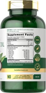 Coconut Oil Softgel Capsules | 3000 Mg | 240 Count | Non-Gmo And Gluten Free Extra Virgin Supplement | Naturally Occurring Mcts | By Carlyle