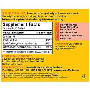 Nature Made Vitamin C 500 Mg Softgels, 60 Count To Help Support The Immune System (Pack Of 3)