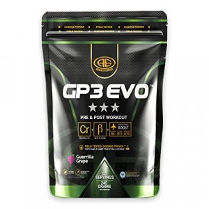 Advanced Genetics Gp3 Evo Creatine Hcl, Beta-Alanine & B Vitamins, Stimulant Free Pre-Workout, Post-Workout, Grape, 50 Servings