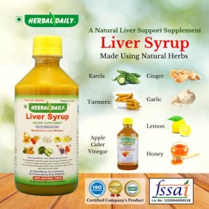 Liver Syrup Natural Dietary Liver Supplement Beneficial In Liver Cleanse Body Detox & Repair Support Overall Health Wellness - Turmeric Bitter Guard 