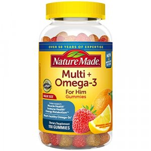 Nature Made Men'S Multivitamin + Omega-3 Gummies, 150 Count For Daily Nutritional Support