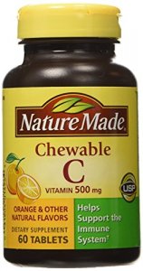 Nature Made Vitamin C 500 Mg Chewable Tablets, Orange 60 Ea (Pack Of 4)
