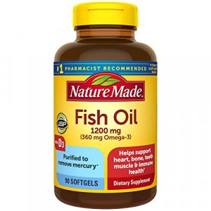 Nature Made Fish Oil Omega 3 1200 Mg With Vitamin D3 2000 Iu, 90 Softgels, Omega 3 Supplement For Heart, Bone, Teeth, Muscle, And Immune Health (Pack