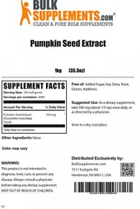 Bulksupplements.Com Pumpkin Seed Extract Powder - Prostate Supplements For Men - Pumpkin Powder - Prostate Supplement - Soluble Fiber Supplements (1 