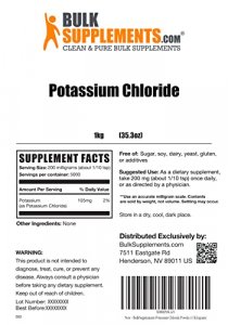 Bulksupplements.Com Potassium Chloride Powder - Potassium Supplement - Potassium Chloride Supplement - Potassium Salt - Potassium Powder (1 Kilogram 