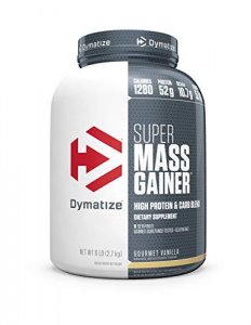 Dymatize Super Mass Gainer Protein Powder, 1280 Calories & 52G Protein, Gain Strength & Size Quickly, 10.7G Bcaas, Mixes Easily, Tastes Delicious, Go