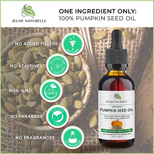 Organic Pumpkin Seed Oil for Anti-Aging, Hair Growth, and Healthy Skin |  Cold Pressed, 100% Pure RAW, Travel Size