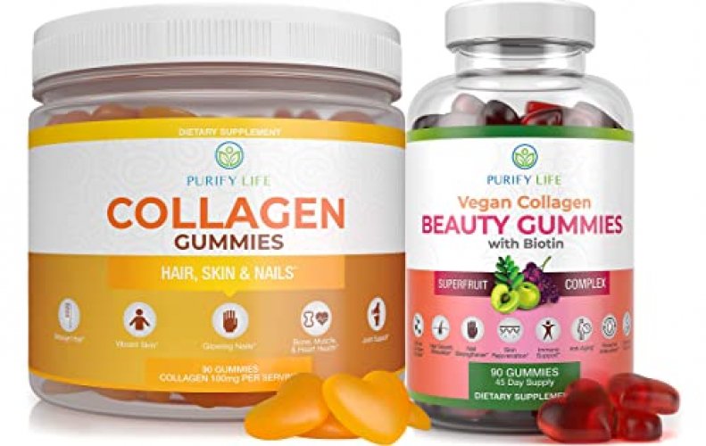 Purify Life Marine Collagen & Vegan Collagen Bundle, Gummies Vitamins For  Hair Skin And Nails Health, Anti-Aging (90 Chews), Joint Care Vitamin, Pore  - Imported Products from USA - iBhejo