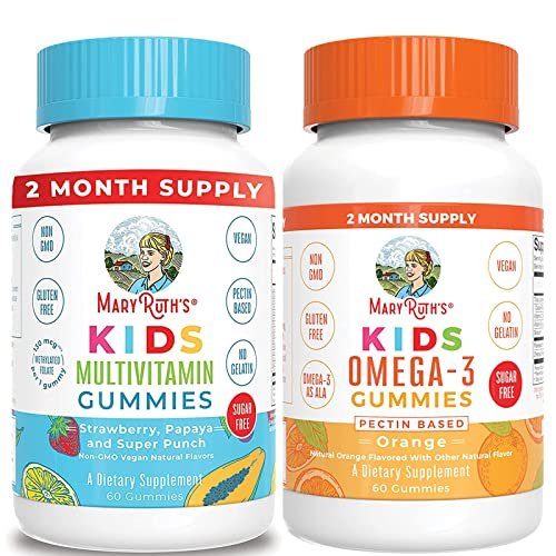 Kids Multivitamin Gummies & Vegan Omega 3 Gummies For Kids Bundle By