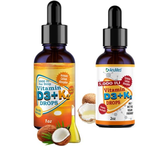 Anumed Bundle Natural Vitamin (D3 + K2 2,000 Iu) + (D3 K2 5,000 Iu