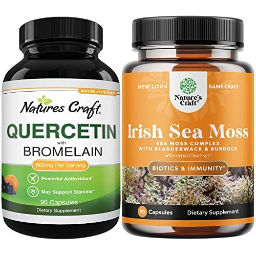 Organic Irish Sea Moss Capsules, Nature's Craft, Sea Moss and Bladderwrack, 90 Capsules