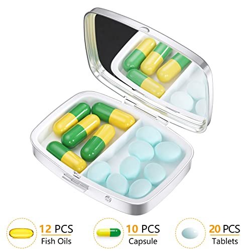Amazon.com: FITYE-KY Portable Pill Case，Travel Pill Organizer，Daily Pill  Organizer，7 Compartments， Pill Box for Purse Pocket to Hold Vitamins,Cod  Liver Oil,Supplements and Medication-(Pink) : Health & Household