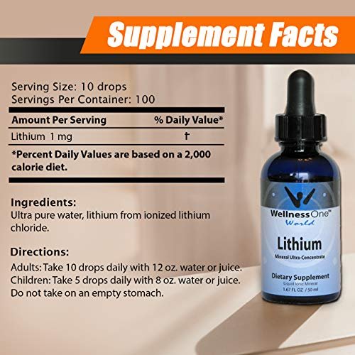 Wellnessone Lithium Supplements Drops - Ionic Liquid Lithium Brain  Supplement For Natural Calm, Mood, Memory & Focus - Easy To Take Organic  Liquid Li - Imported Products from USA - iBhejo