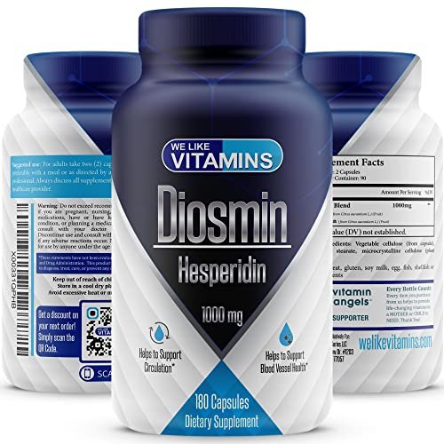 Diosmin Hesperidin 1000Mg Per Serving 180 Capsules 90 Day Supply