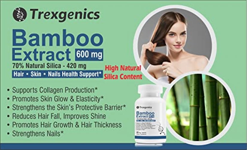 Trexgenics Bamboo Extract 70% Silica 600 Mg Hair,Skin, Nails Support Vegan & Non-Gmo (60 Veg. Capsules) (Pack Of 1) - Shop Imported Products from USA to India Online - iBhejo Trexgenics Bamboo Extract 70% Silica 600 Mg Hair,Skin, Nails Support Vegan & Non-Gmo (60 Veg. Capsules) (Pack Of 1) - Shop Imported Products from USA to India Online - iBhejo