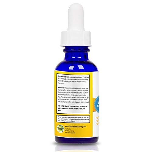 Maxx Labs Vitamin D3 K2 Liquid Drops W/ K2 Mk72,000 Iu Per Drop