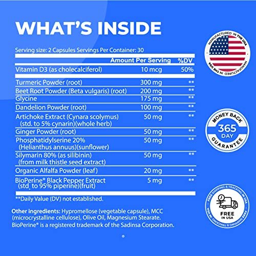 Liver Health Liver Cleanse Detox & Repair With Artichoke Extract, Milk