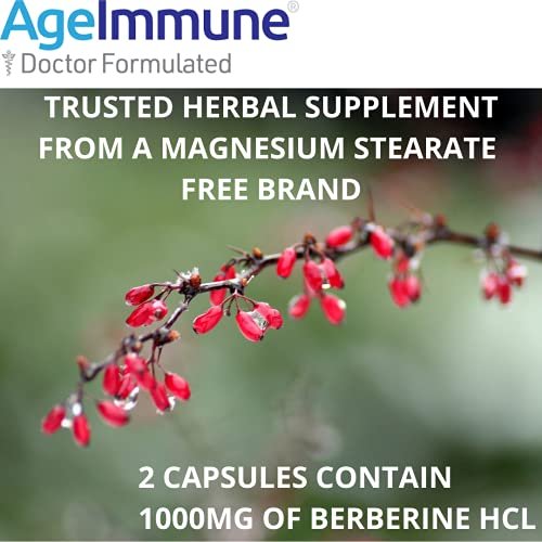 Ageimmune Berberine Hcl 1000Mg Supplement Complex With Inulin For Best ...