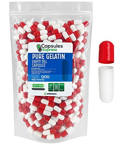 XPRS Nutra Size 00 Empty Capsules - 100 Count Empty Gelatin Capsules -  Empty Pill Capsules - DIY Capsule Filling - Fillable Pill Capsules Empty  Gel