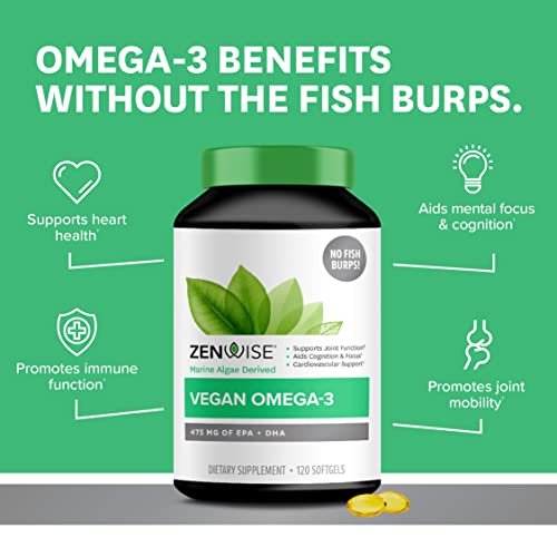 Zenwise Vegan Omega 3 Plant Based Fish Oil Alternative Marine