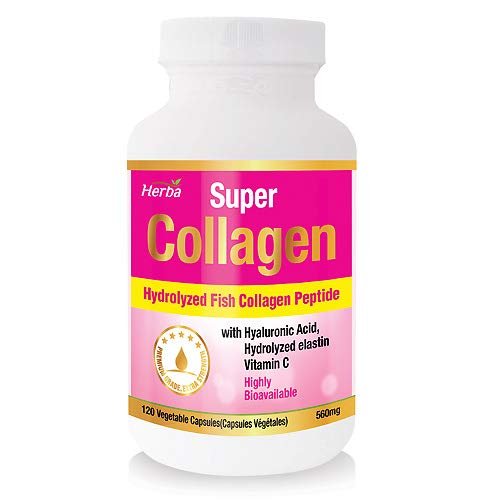 Herba Hydrolyzed Fish Collagen Pills 560Mg 120 Capsules Type 1 And