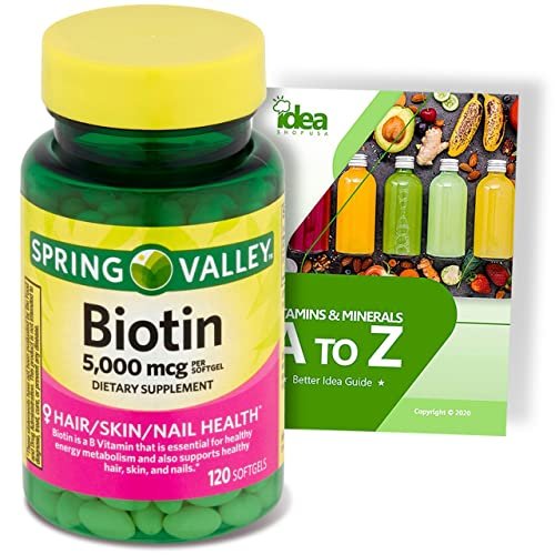 Spring Valley Biotin Dietary Supplement, 5000 Mcg, 120 Softgels Total + Vitamins & Minerals - A To Z - Better Idea Guide (1 Pack 120 Count) - Shop Imported Products from USA to India Online - iBhejo Spring Valley Biotin Dietary Supplement, 5000 Mcg, 120 Softgels Total + Vitamins & Minerals - A To Z - Better Idea Guide (1 Pack 120 Count) - Shop Imported Products from USA to India Online - iBhejo
