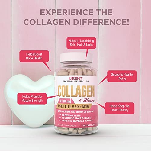 Premium Collagen Pills For Women - 120 Capsules, 2100 Mg Colageno  Hidrolizado, Grass Fed Collagen Supplements (Type I, Ii, Iii, V, X) +  Hyaluronic Ac - Shop Imported Products from USA to India Online - iBhejo
