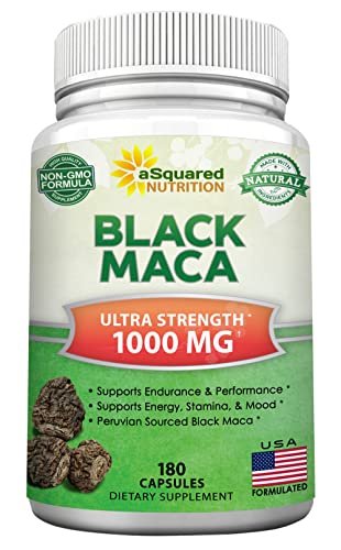 Asquared Nutrition Black Maca Root - 180 Capsules - Max Strength 1000Mg Per  Serving - Gelatinized Maca Root Extract Supplement From Peru - Natural Pi -  Imported Products from USA - iBhejo