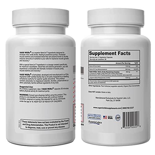 Superior Labs Vasoworx Nitric Oxide Supplement Extra Strength