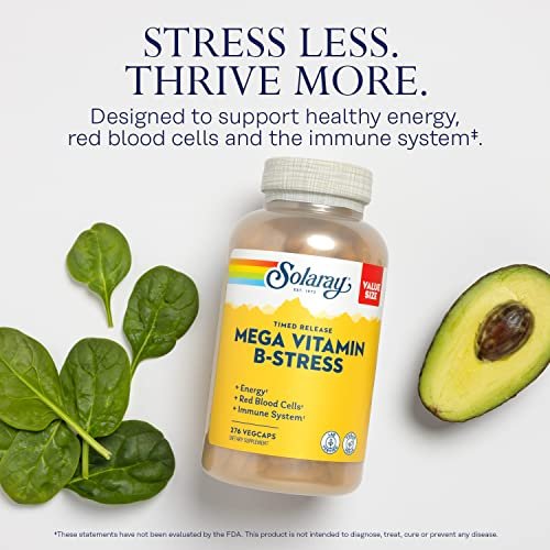 Solaray Mega Vitamin B-Stress, Two-Stage Timed-Release | Specially ...