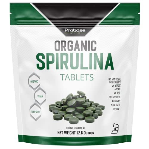 Probase Nutrition Organic Spirulina Supplement, 3000Mg Per Serving