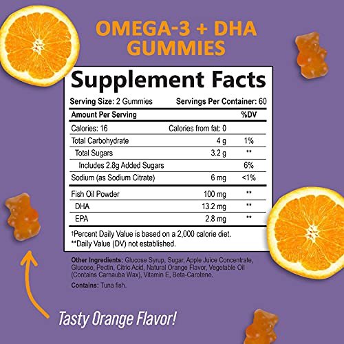 Omega 3 Fish Oil Gummies, Extra Strength Omega 3S With Dha & Epa