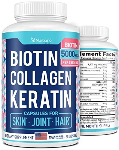Biotin, Collagen & Keratin Capsules - Hair Growth For Women & Men - Biotin  Vitamins For Hair, Skin And Nails - - Hair Vitamins For Faster Hair Growth  - Shop Imported Products