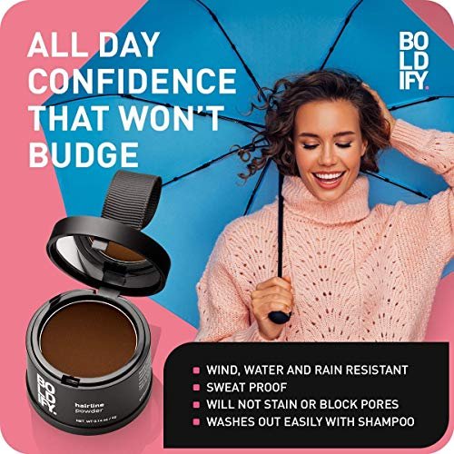 BOLDIFY Hairline Powder (Black) Instantly Conceals Hair Loss StainProof 48 Hour Formula Hair
