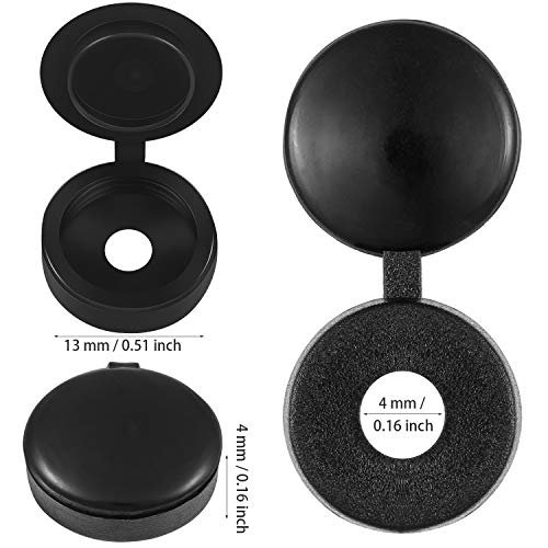 Hotop 100 Pieces Hinged Screw Cover Caps Plastic Shutter Screw Caps