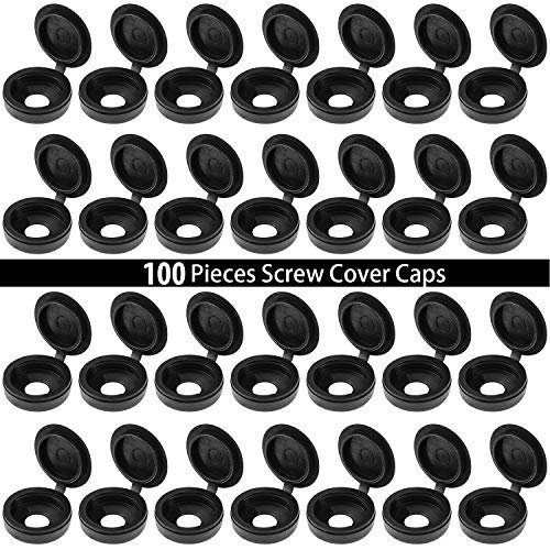 Hotop 100 Pieces Hinged Screw Cover Caps Plastic Shutter Screw Caps