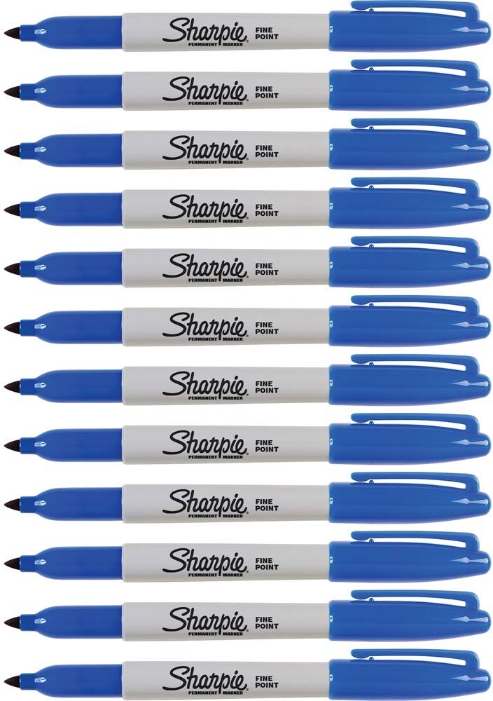 Sharpie Permanent Markers, Fine Point, Black, 2 Boxes of 12 Total of 24 Markers