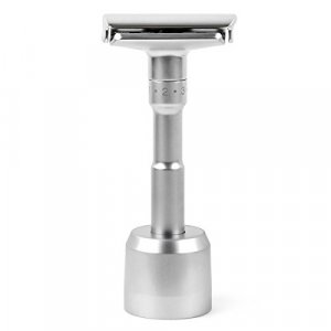 QSHAVE Razor Solo Stand/Base Brushed Aluminum Alloy Adjustable Safety Razor Stand (Razor not Included)