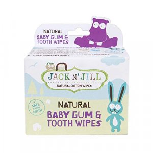 Jack N' Jill Baby Gum & Tooth Wipes - Neutral Flavor - All-Natural & Safe, 100% Soft Cotton, Steam Sterilized, Gently Textured - Fluoride Free, Sugar