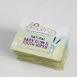 Jack N' Jill Baby Gum & Tooth Wipes - Neutral Flavor - All-Natural & Safe,  100% Soft Cotton, Steam Sterilized, Gently Textured - Fluoride Free, Sugar  - Imported Products from USA - iBhejo