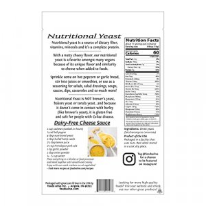 Foods Alive Nutritional Yeast Flakes | Non-Fortified, Plant Based Protein, Vegan Cheese Powder Substitute, Versatile Seasoning for a Wide Range of Di