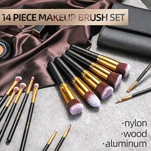 Jessup White Pro Makeup Brush Set, Soft Natural Bristle Foundation  Eyeshadow Blending Blusher Buffer Concealer Brush 20pcs T225